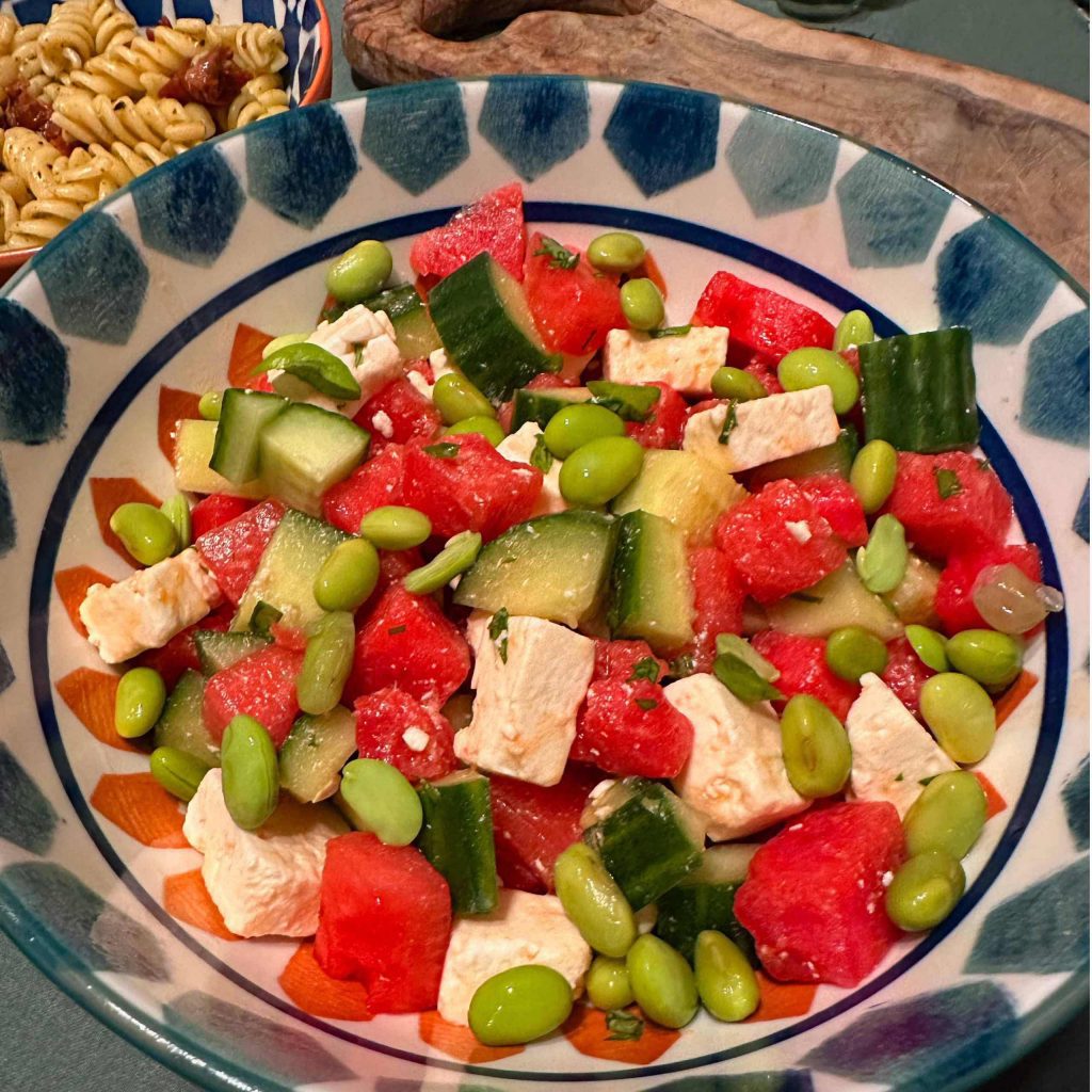 Easy Watermelon Salad with Feta and Broad Beans Recipe